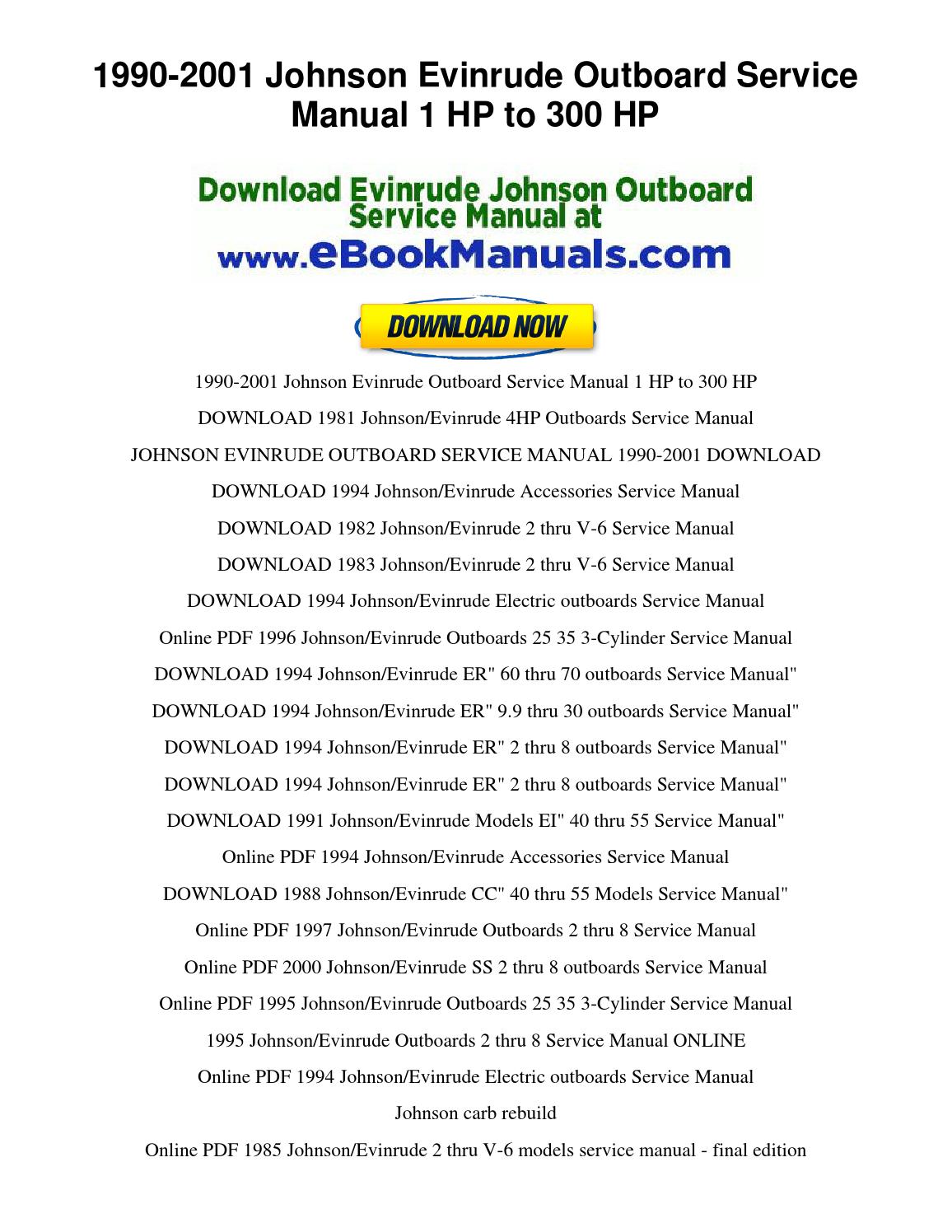 Evinrude 55hp Service Manual Free Download